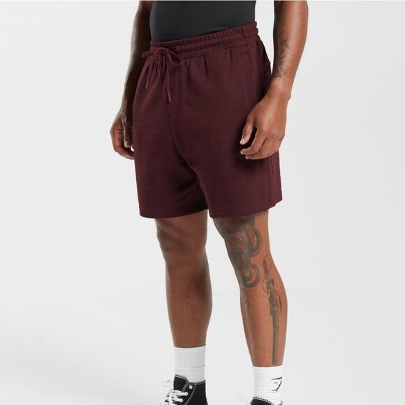 Gymshark Rest Day‎ Essentials Shorts Size Small Rich Maroon NWT in Packaging - Picture 3 of 8